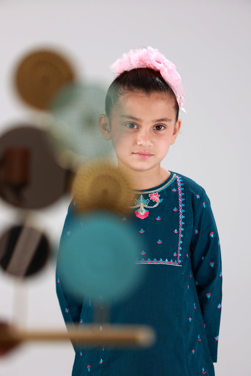 GIRL EMB KURTI (GREEN)