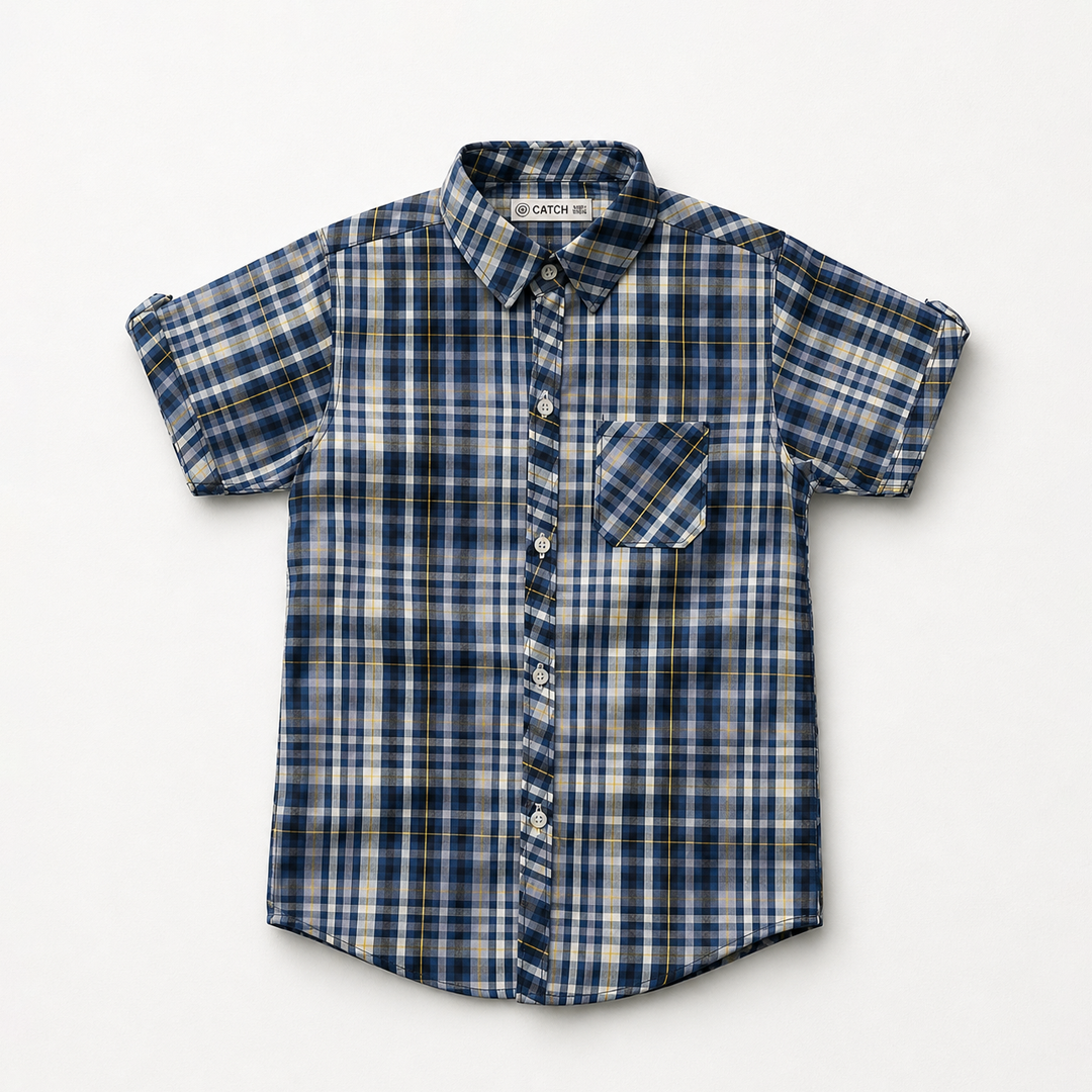BOYS CHECK C-SHIRT