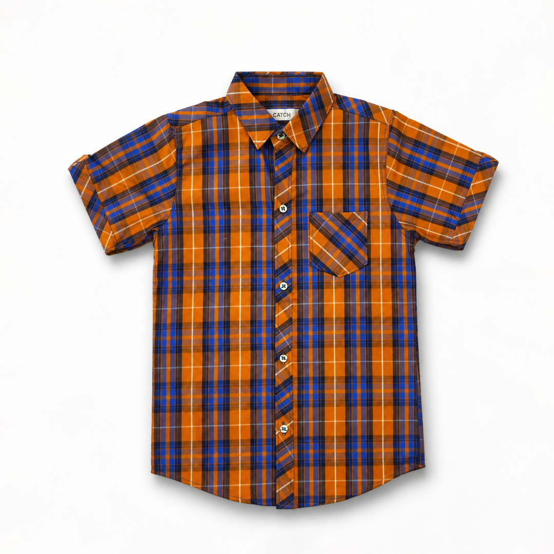 BOYS CHECK C-SHIRT
