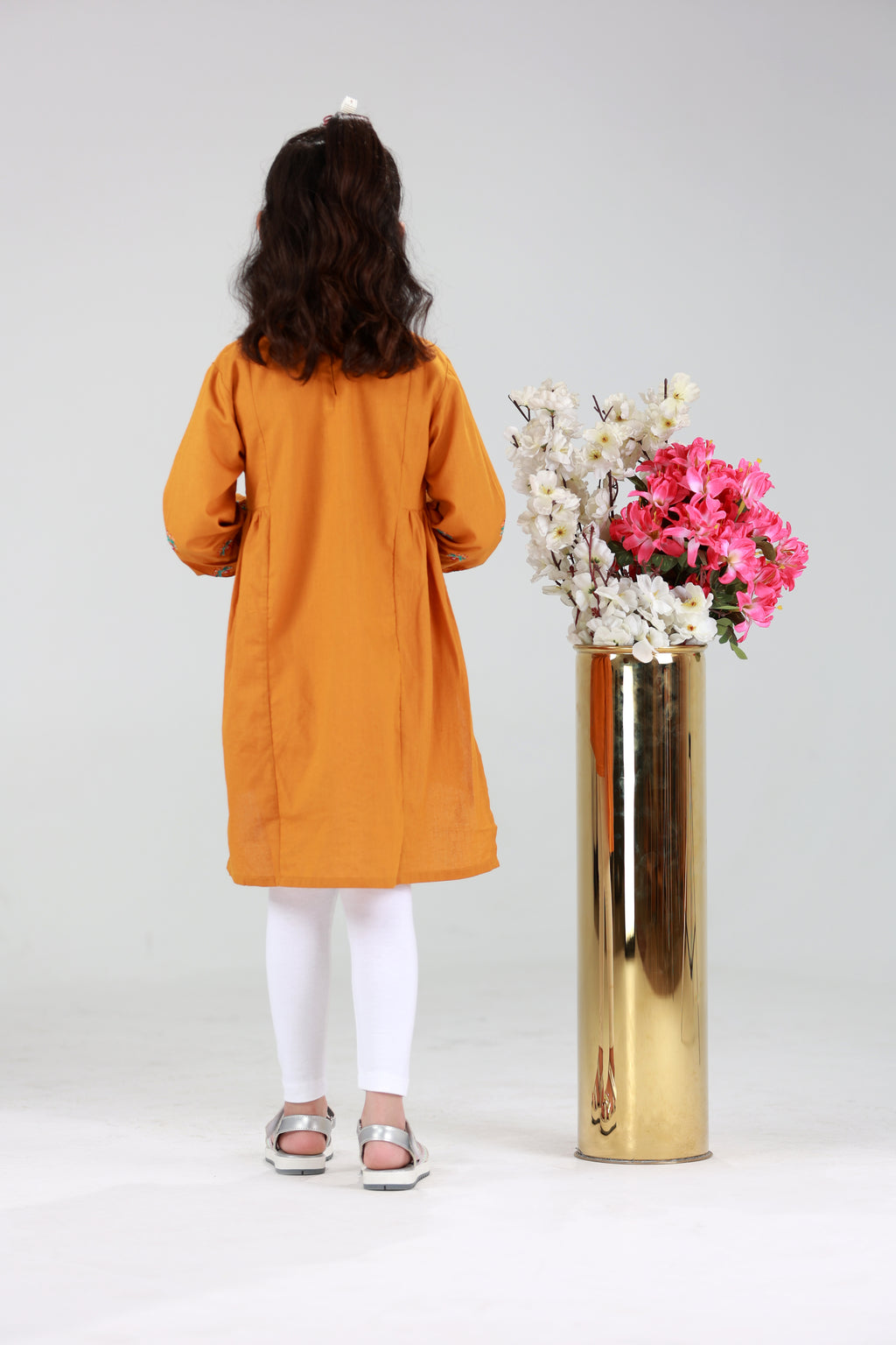 GIRL EMB KURTI (MUSTARD)