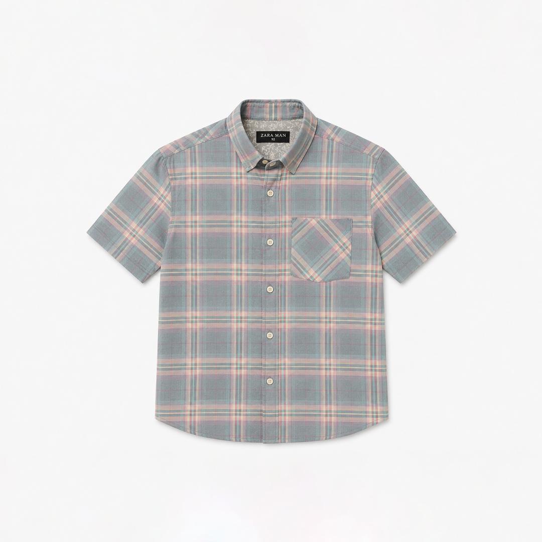 BOYS C-SHIRT CHECK FRZ/PNK