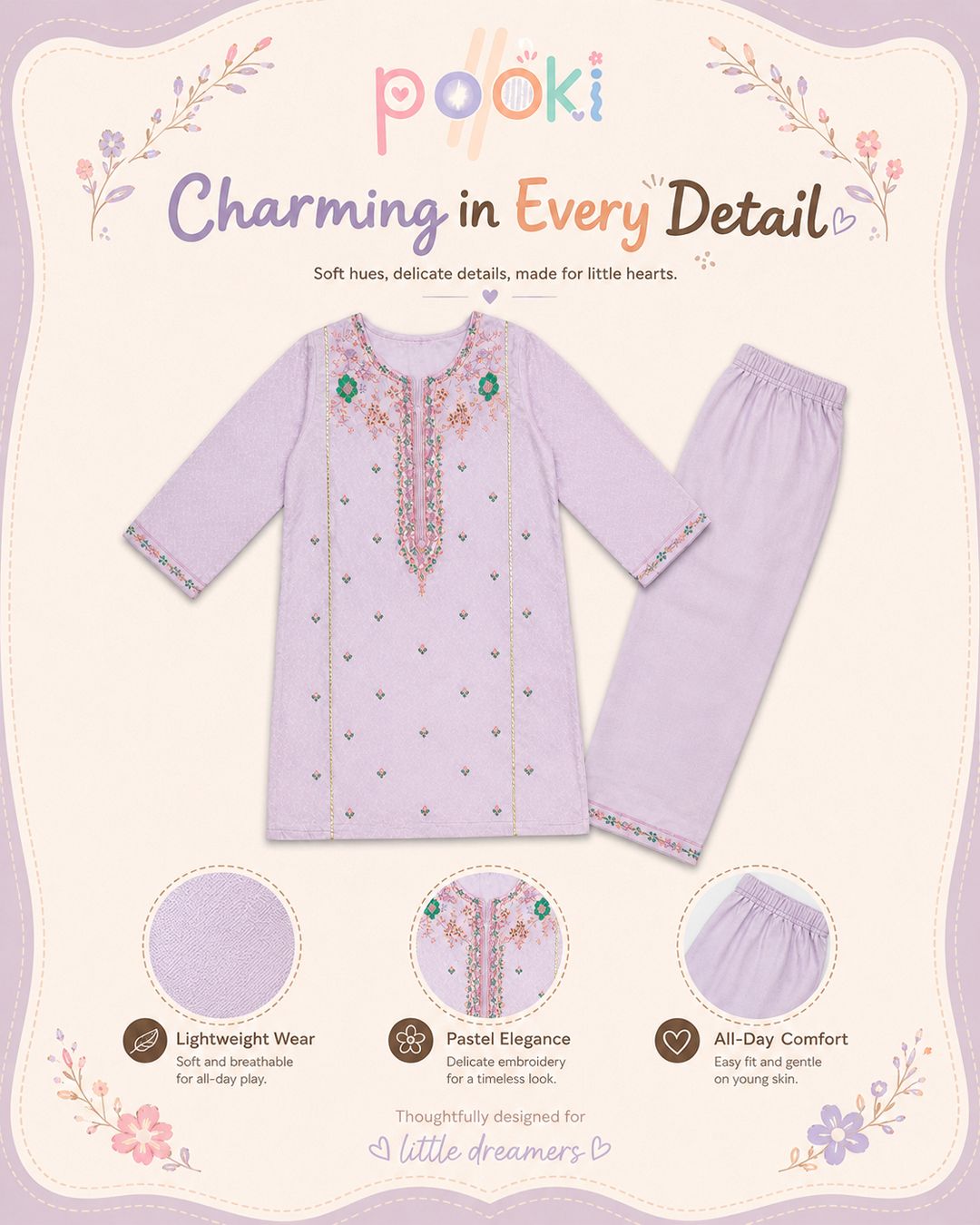 GIRL SUIT EMB SQ